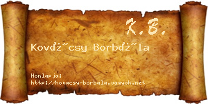 Kovácsy Borbála névjegykártya
